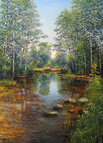 Summer's Just Begun van Oleg Riabchuk, Schilderij te koop op Singulart