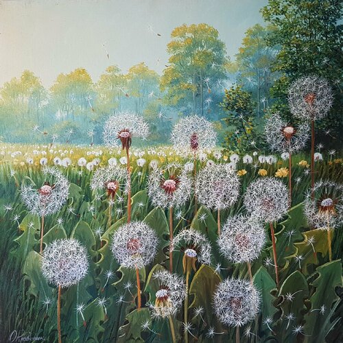 A Green Meadow van Oleg Riabchuk, Schilderij te koop op Singulart