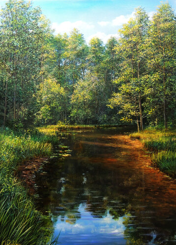 Hiding in Shadows di Oleg Riabchuk, Pittura in vendita su Singulart