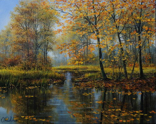 Land of Gold di Oleg Riabchuk, Pittura in vendita su Singulart