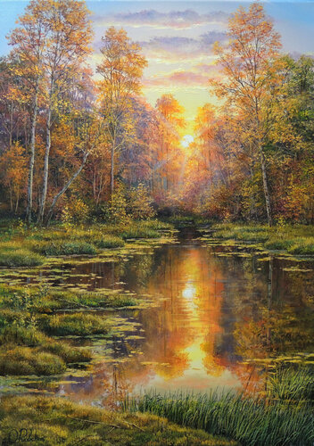 Evening Lights di Oleg Riabchuk, Pittura in vendita su Singulart