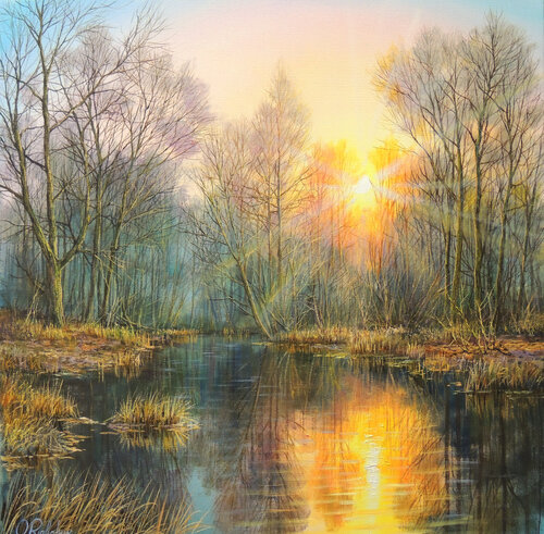 First Rays of Spring van Oleg Riabchuk, Schilderij te koop op Singulart