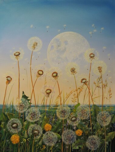 To the Moon and Back van Oleg Riabchuk, Schilderij te koop op Singulart