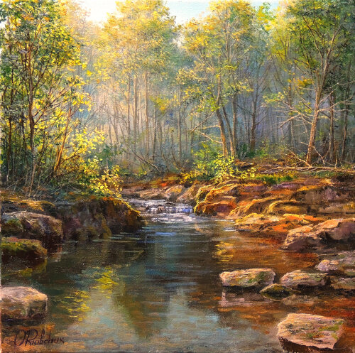 Where the Forest Breathes di Oleg Riabchuk, Pittura in vendita su Singulart