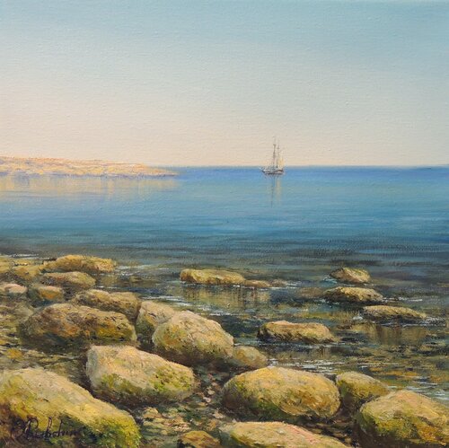 Lonely Traveler by Oleg Riabchuk, Painting for Sale on Singulart