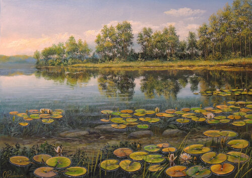 Quiet Blooms di Oleg Riabchuk, Pittura in vendita su Singulart