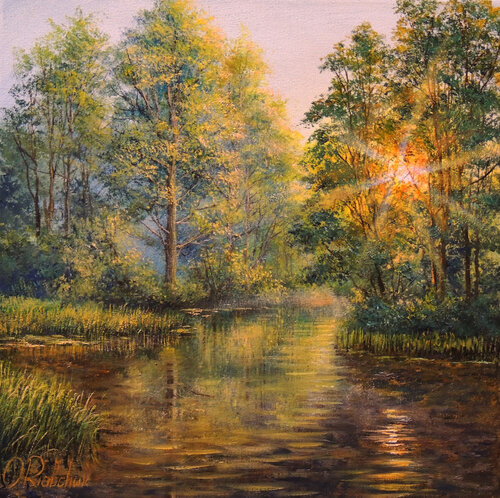 Golden Hour by Oleg Riabchuk, Painting for Sale on Singulart