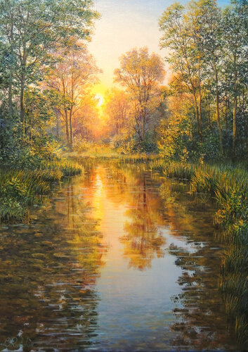 Stillness Before Nightfall von Oleg Riabchuk, Malerei kaufen auf Singulart