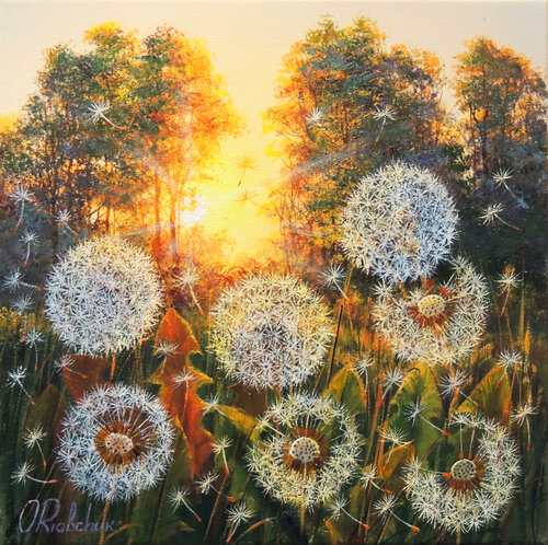 Evening's Gold di Oleg Riabchuk, Pittura in vendita su Singulart
