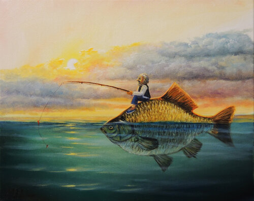 Catch if you can by Oleg Riabchuk, Painting for Sale on Singulart