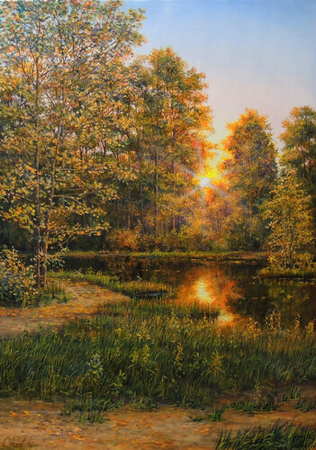 Last Rays Of Sunshine de Oleg Riabchuk, Pintura a la venta en Singulart