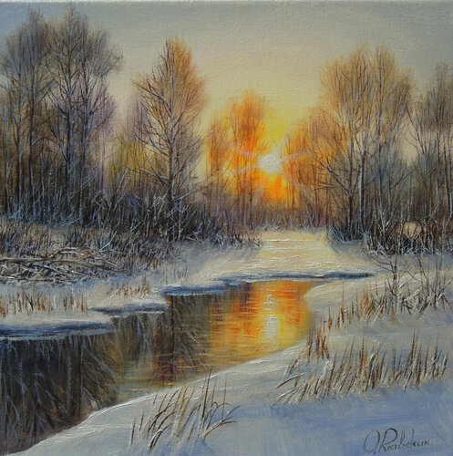 Susent in Frost by Oleg Riabchuk, Painting for Sale on Singulart