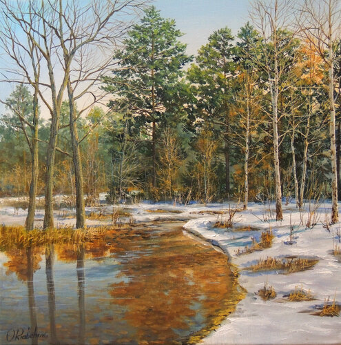 Between Winter and Spring von Oleg Riabchuk, Malerei kaufen auf Singulart