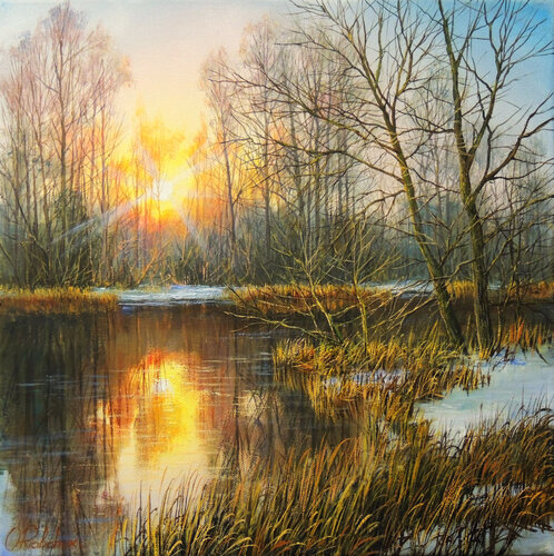 Where the Light Rests by Oleg Riabchuk, Painting for Sale on Singulart