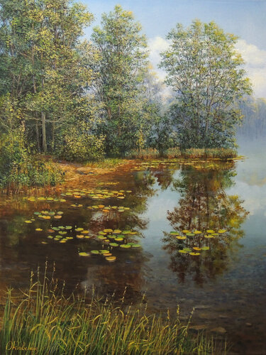 Stillness Beneath the Trees von Oleg Riabchuk, Malerei kaufen auf Singulart