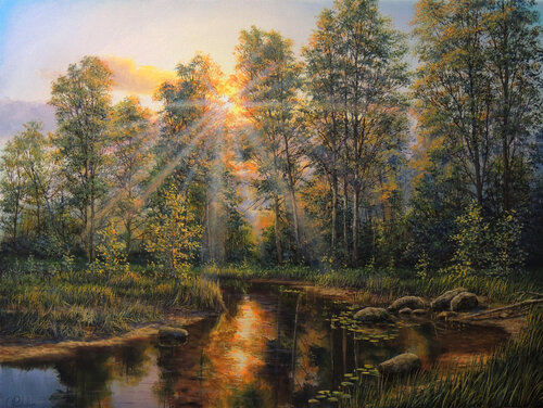 Where the Stones Rest by Oleg Riabchuk, Painting for Sale on Singulart