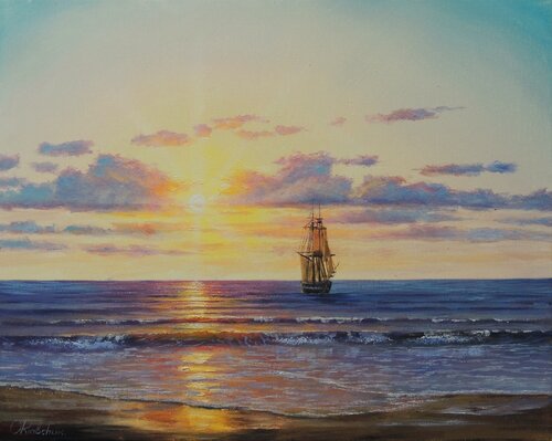 On the Way Home by Oleg Riabchuk, Painting for Sale on Singulart