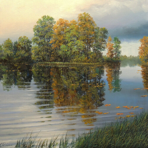 When an early autumn walks the land van Oleg Riabchuk, Schilderij te koop op Singulart