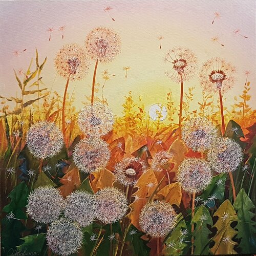 Snowflakes in Summer van Oleg Riabchuk, Schilderij te koop op Singulart