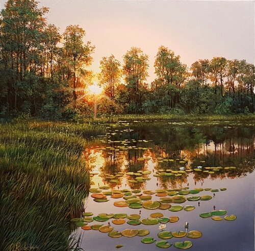 Silence Of The Evening van Oleg Riabchuk, Schilderij te koop op Singulart