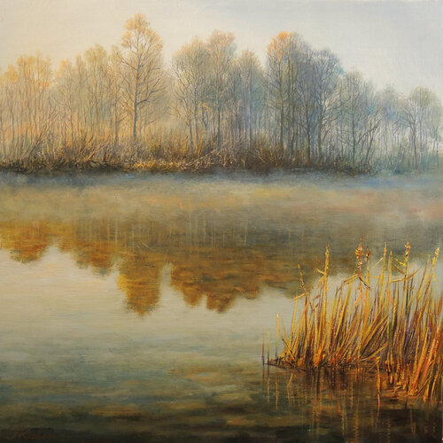 The stillness of the morning van Oleg Riabchuk, Schilderij te koop op Singulart