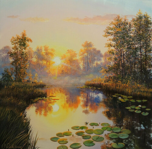 Mysterious light van Oleg Riabchuk, Schilderij te koop op Singulart