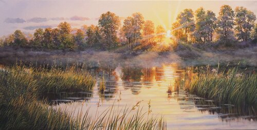 The Rays of the Sun van Oleg Riabchuk, Schilderij te koop op Singulart