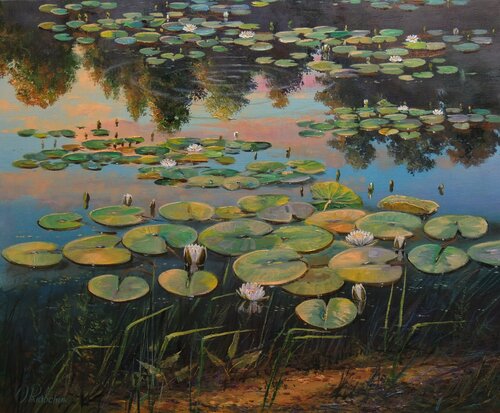 Kingdom of Water Lilies van Oleg Riabchuk, Schilderij te koop op Singulart