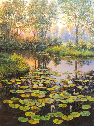 Where The Waterlilies Grow van Oleg Riabchuk, Schilderij te koop op Singulart