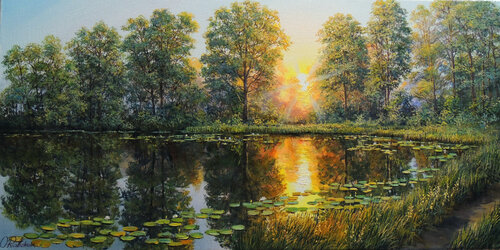 Sunny Evening van Oleg Riabchuk, Schilderij te koop op Singulart