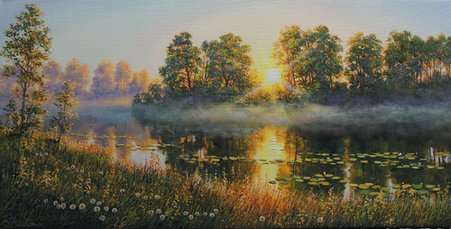 Catching the Fog van Oleg Riabchuk, Schilderij te koop op Singulart