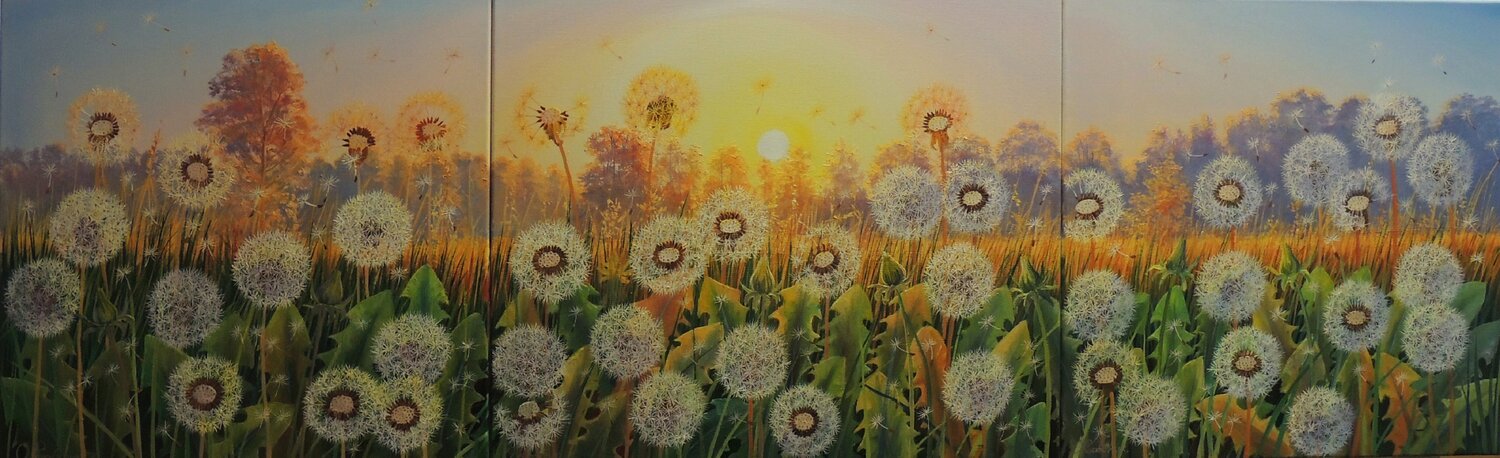Dancing Dandelions - triptych Oleg Riabchuk
