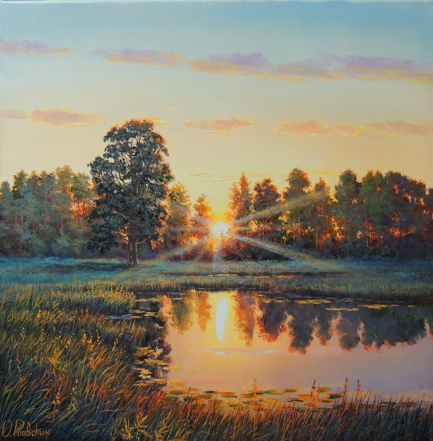 Last Blink of the Sun Oleg Riabchuk Originalgemälde zu verkaufen