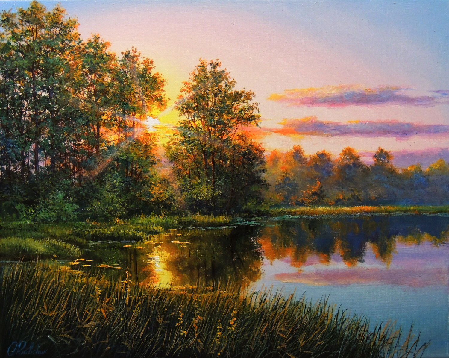 The Song of the Setting Sun Oleg Riabchuk Originalgemälde zu verkaufen