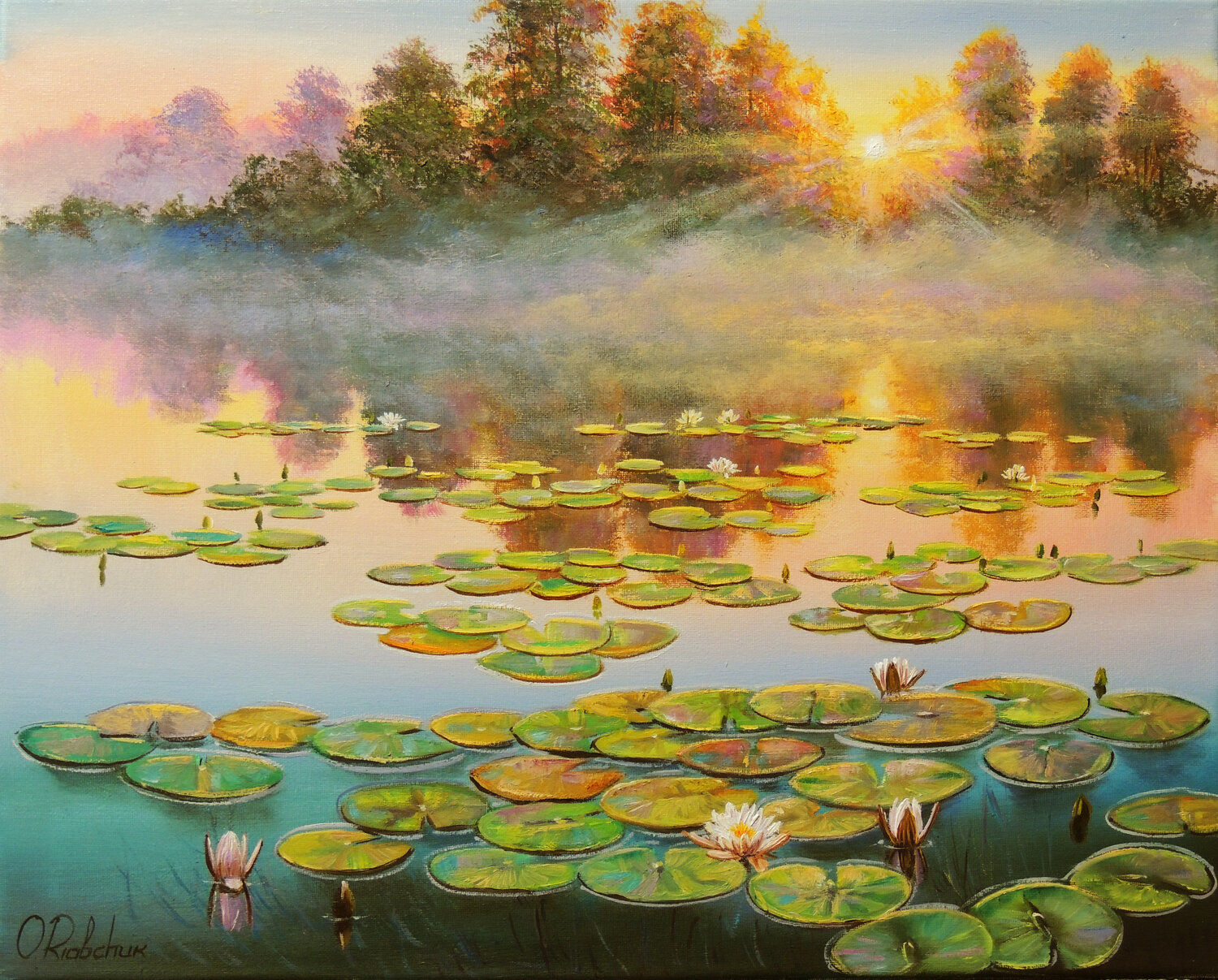 Beauty of the Mist Oleg Riabchuk Originalgemälde zu verkaufen