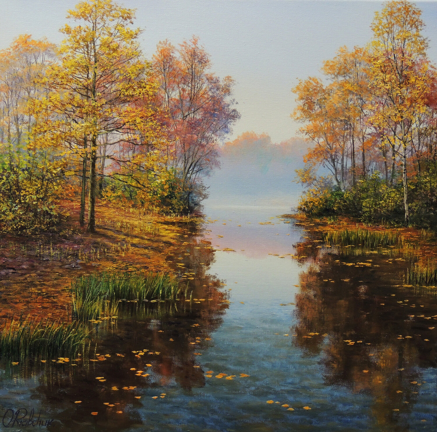 At the Gates of Autumn Oleg Riabchuk Dipinto originale in vendita