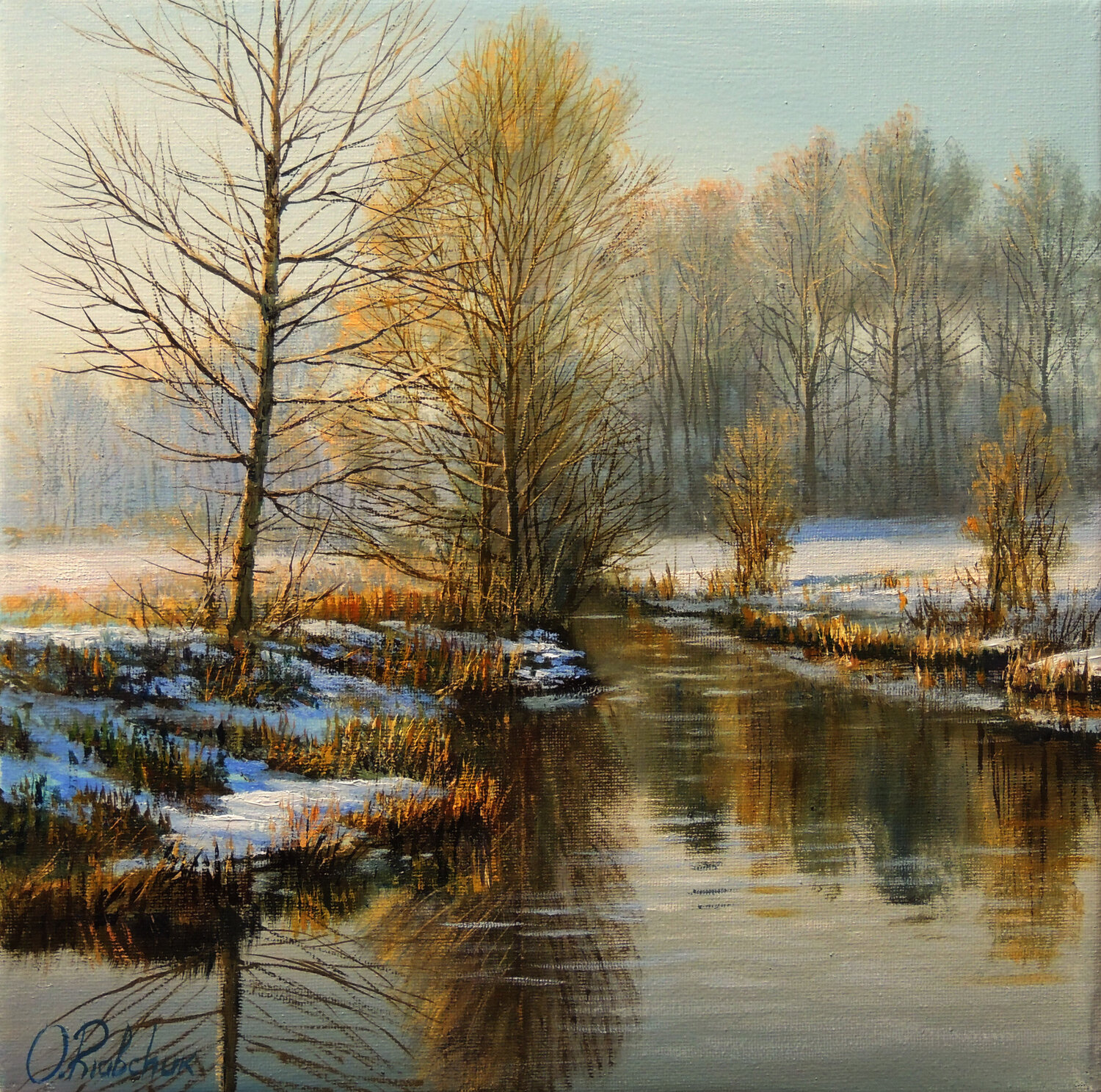 A Breath of Frost Oleg Riabchuk Originalgemälde zu verkaufen