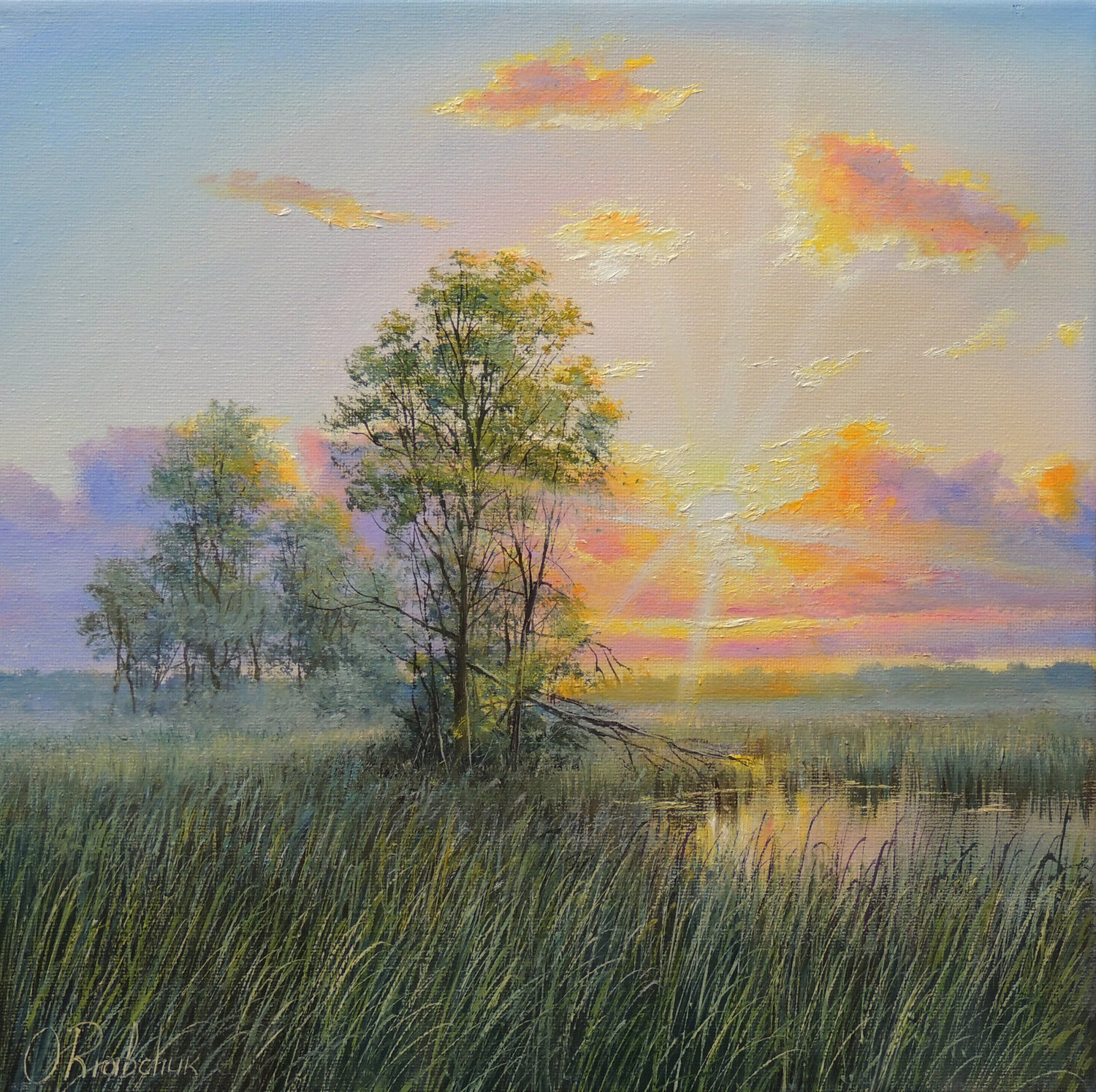 Whispers of the Sunset Oleg Riabchuk Originalgemälde zu verkaufen