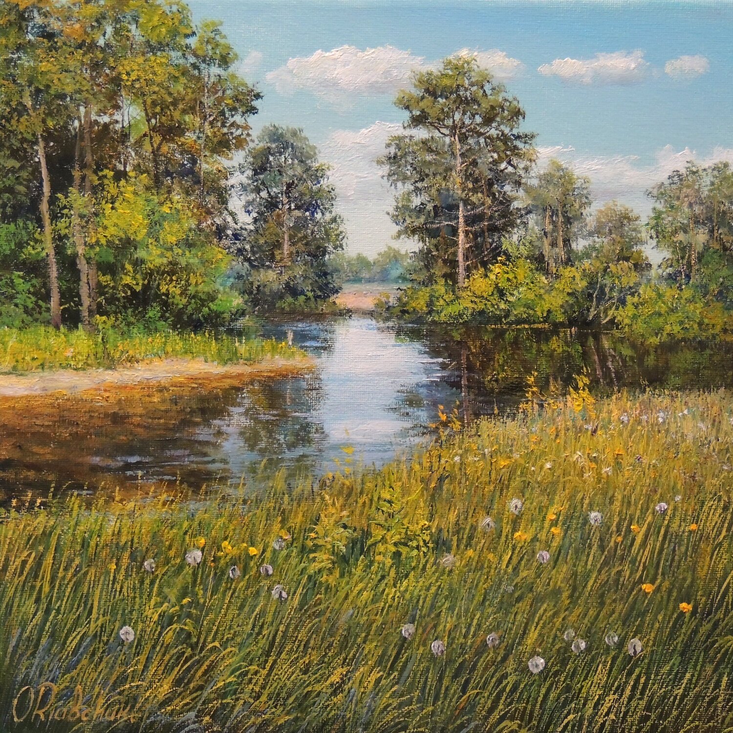 Echoes of a Summer Day Oleg Riabchuk Originalgemälde zu verkaufen