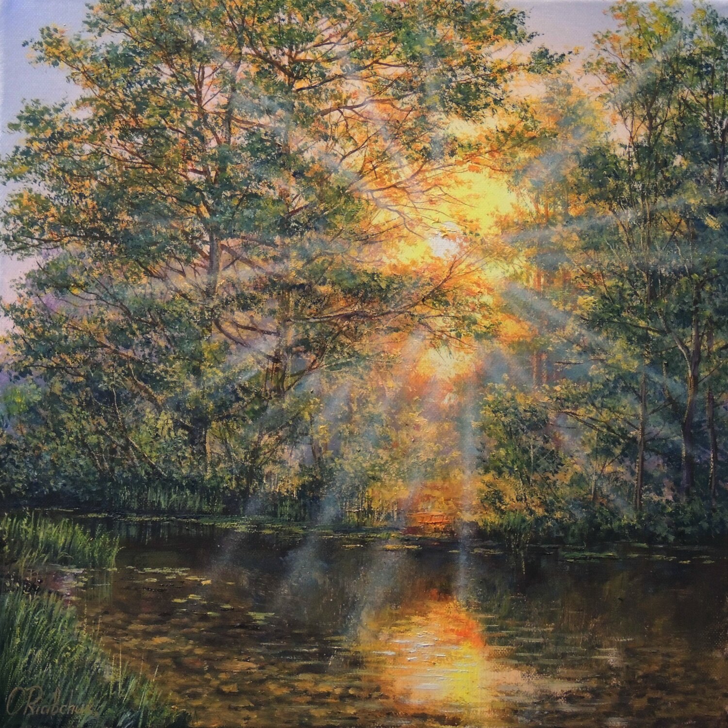 Dance of Sunrays Oleg Riabchuk Original painting for sale