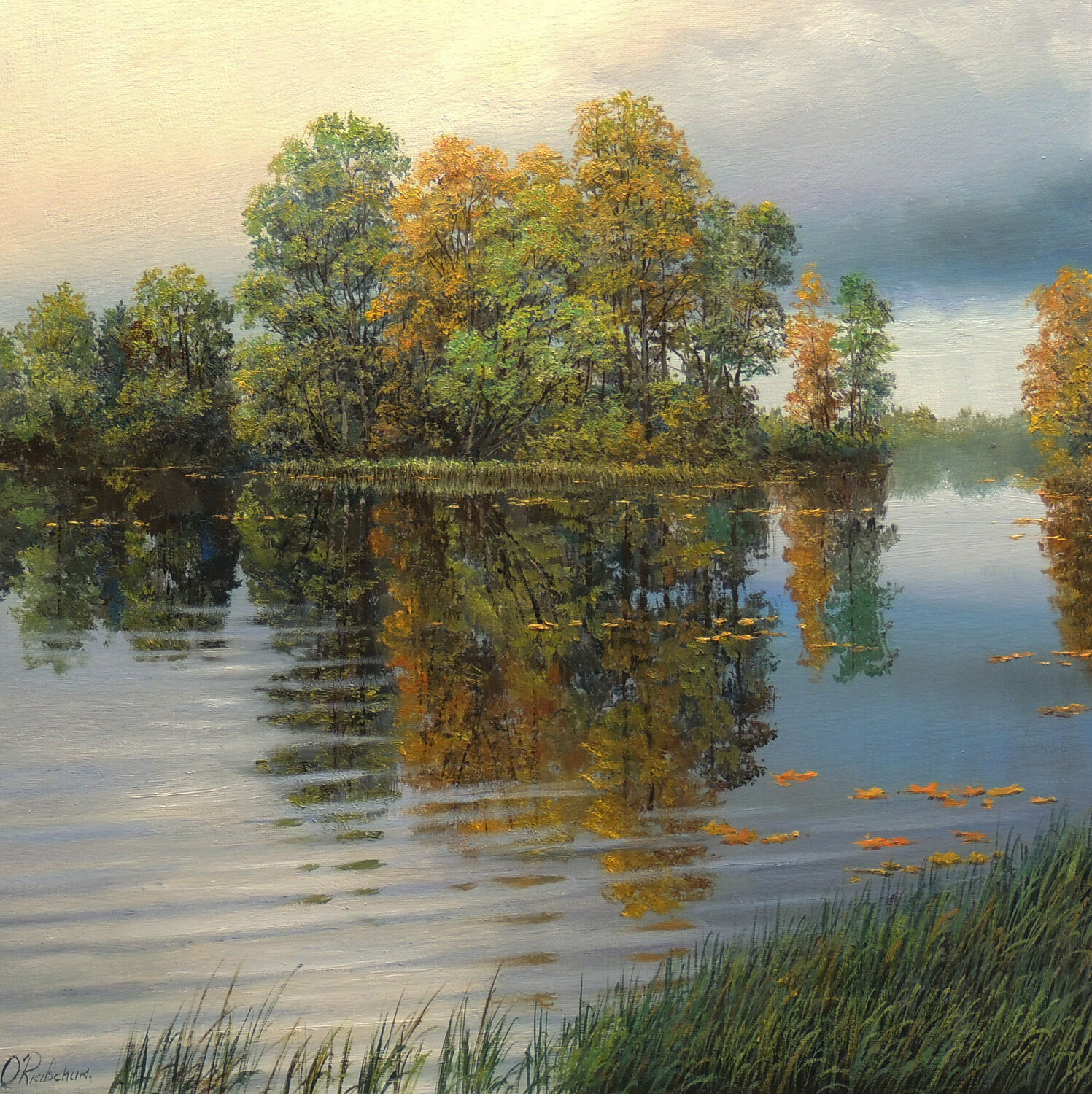 When an early autumn walks the land Oleg Riabchuk Originalgemälde zu verkaufen