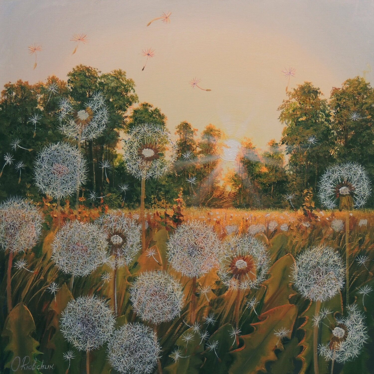 On The Wings Of The Evening Oleg Riabchuk Dipinto originale in vendita
