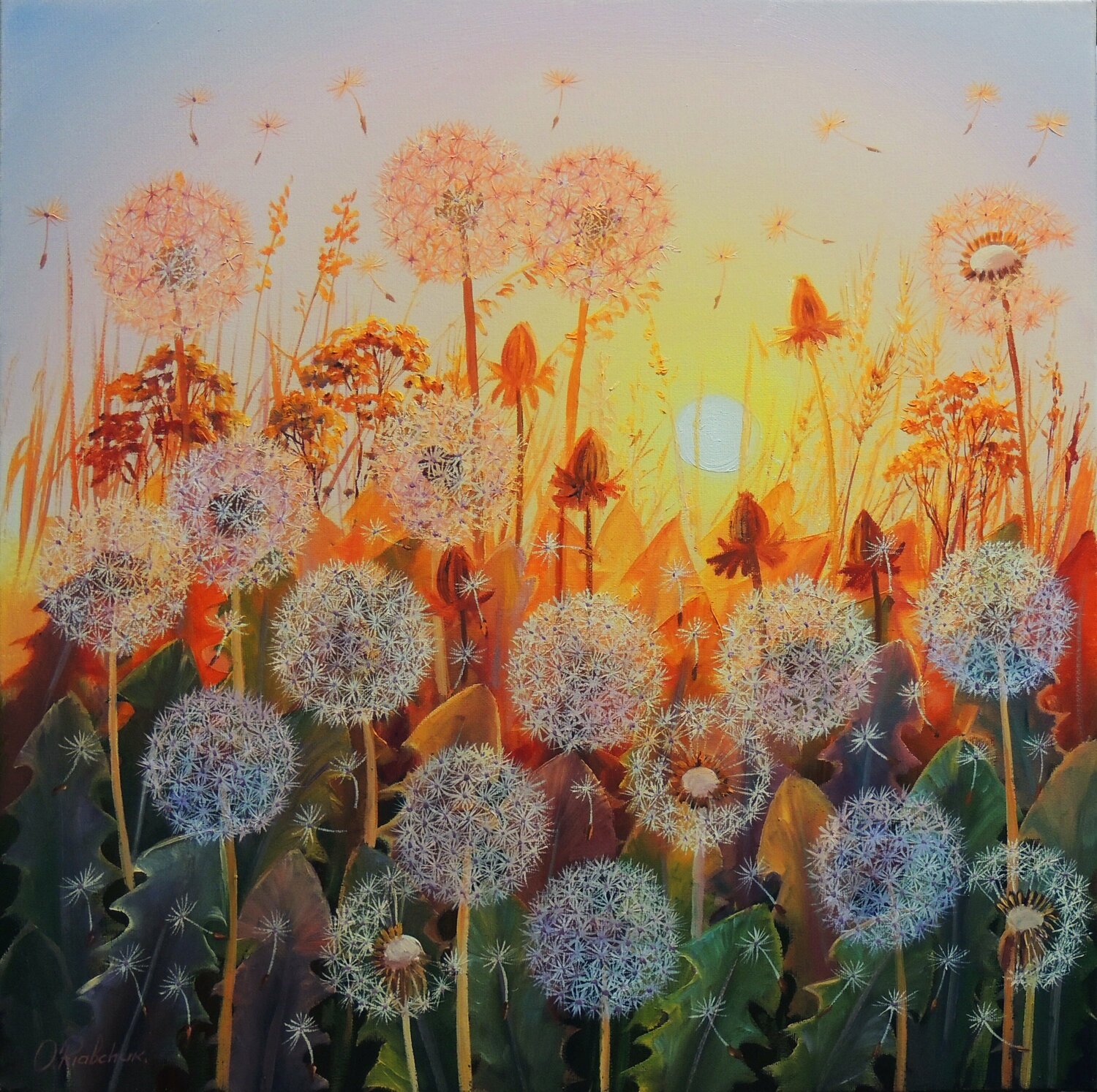 Friends of the Sun Oleg Riabchuk Originalgemälde zu verkaufen