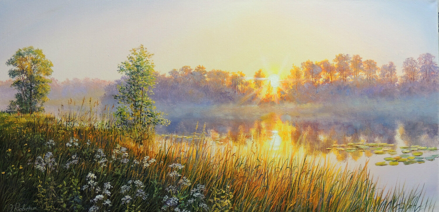 In a Moment of Peace Oleg Riabchuk Originalgemälde zu verkaufen
