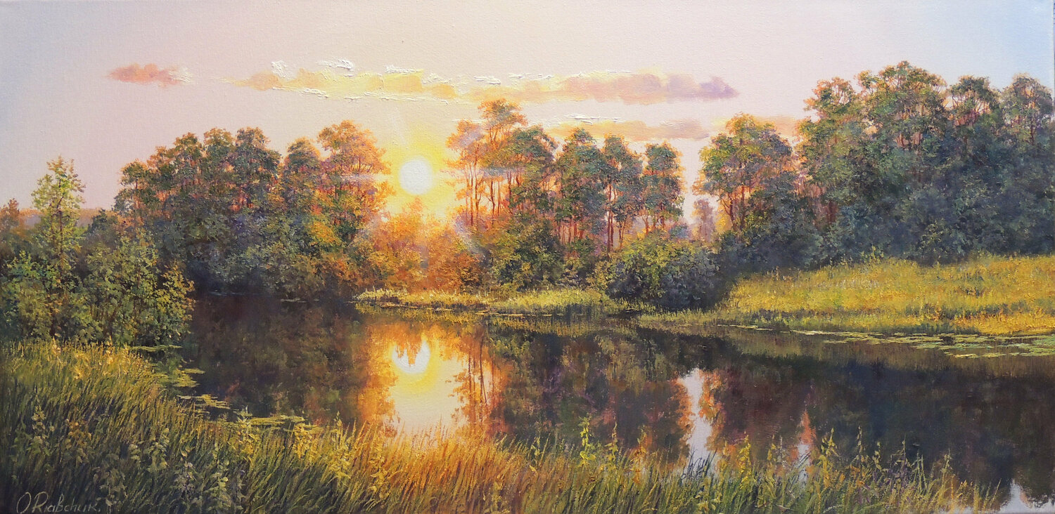 The End of a Summer Day Oleg Riabchuk Originalgemälde zu verkaufen