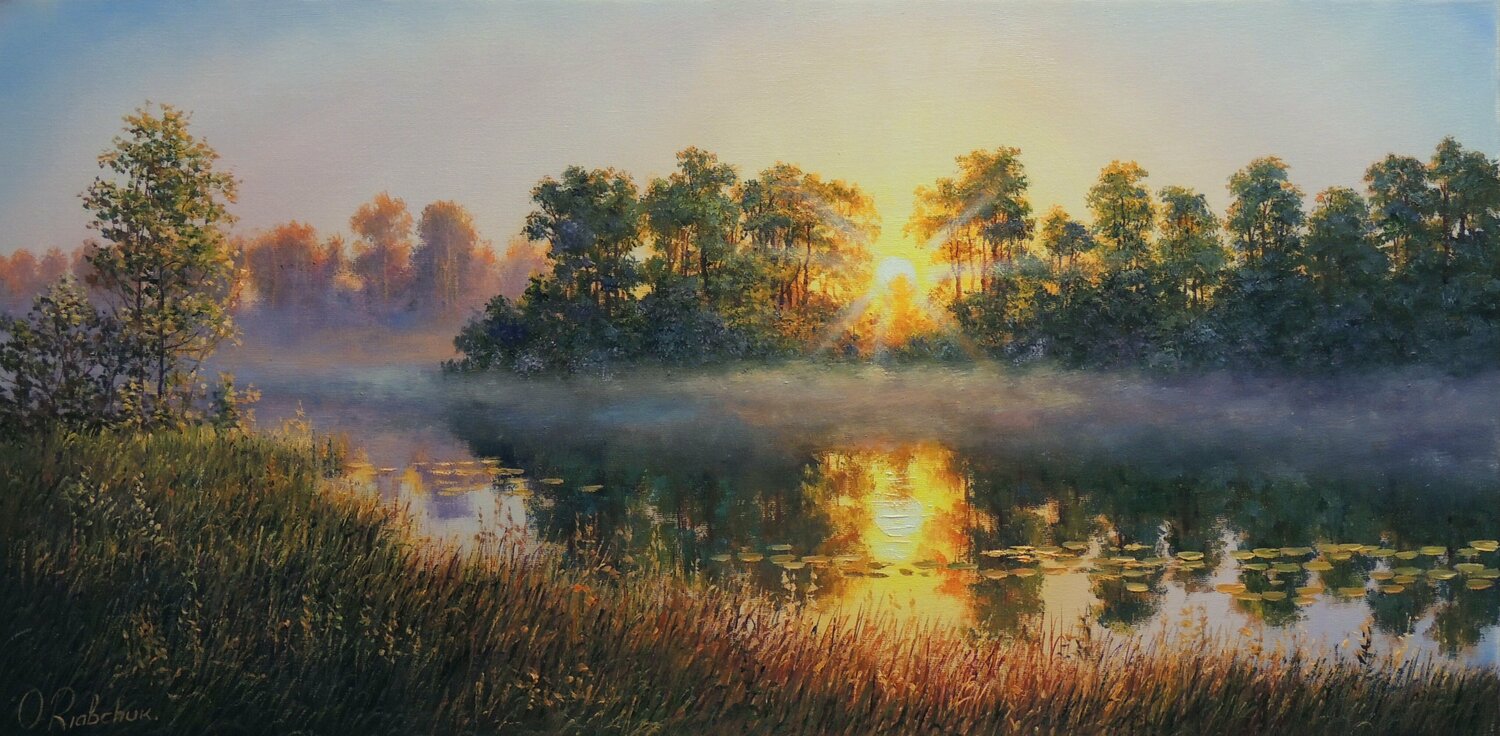 Mystery Of The Evening Oleg Riabchuk Originalgemälde zu verkaufen