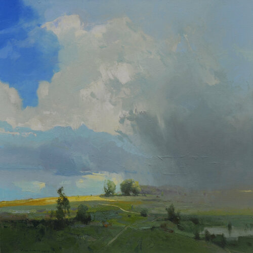 The rain is coming di Vytautas Laisonas, Pittura in vendita su Singulart