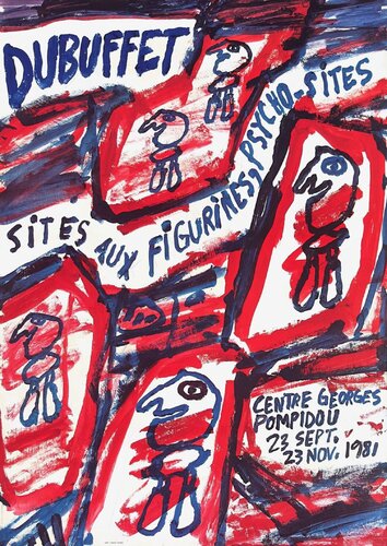 Expo 81 - Centre Georges Pompidou by Jean Dubuffet, 인쇄 for Sale on Singulart