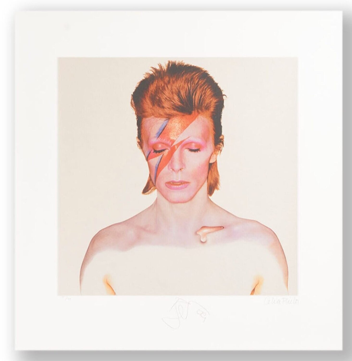 Aladdin Sane (Hand signed by David Bowie, Celia Philo & Philip Castle) Brian Duffy Impresión en venta