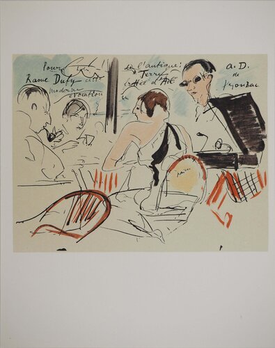 A la terrasse d'un café von André Dunoyer de Segonzac, Druck kaufen auf Singulart